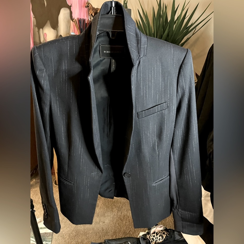 BCBG navy blue suit jacket
